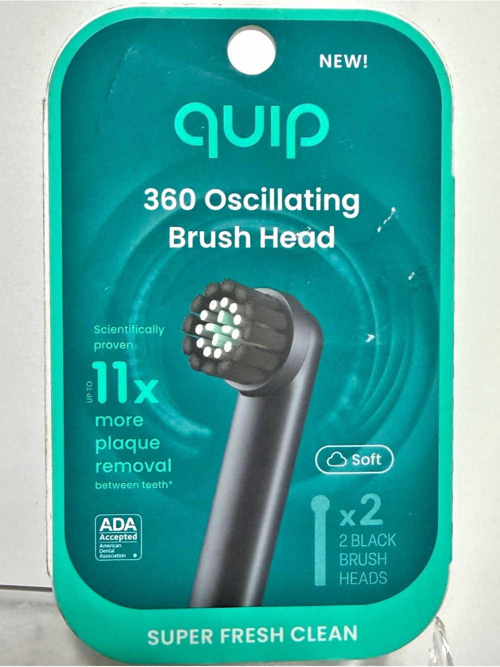 QUIP 360 Oscillating Brush Head Replacement ~ 2 Count Black ~ New in Box